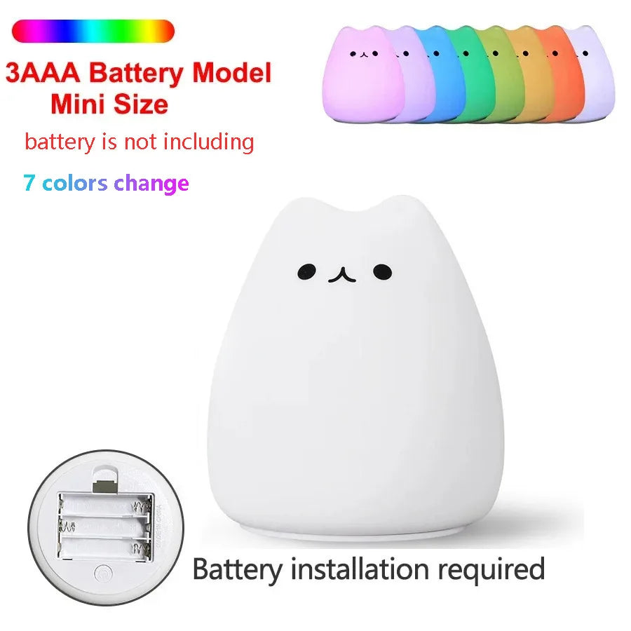 ALI BABAS LED Night Light Cute Whale Cartoon animals Silicone Lamp for Children Kid Touch Sensor
