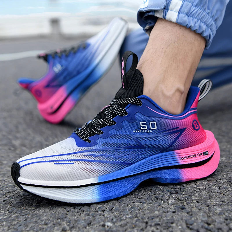 Summer New Men's Shoe Marathon Non-slip Cushion Sports Running Shoes Training Shoes Women Outdoor Soft Sole Mesh Couple Sneakers