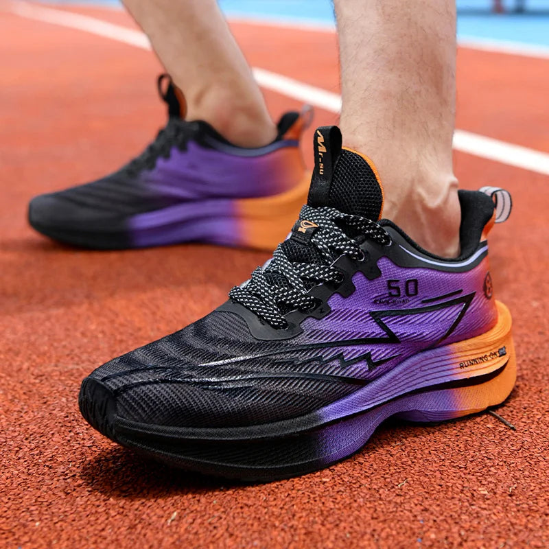 Summer New Men's Shoe Marathon Non-slip Cushion Sports Running Shoes Training Shoes Women Outdoor Soft Sole Mesh Couple Sneakers