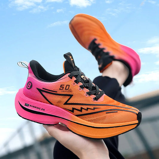 Summer New Men's Shoe Marathon Non-slip Cushion Sports Running Shoes Training Shoes Women Outdoor Soft Sole Mesh Couple Sneakers