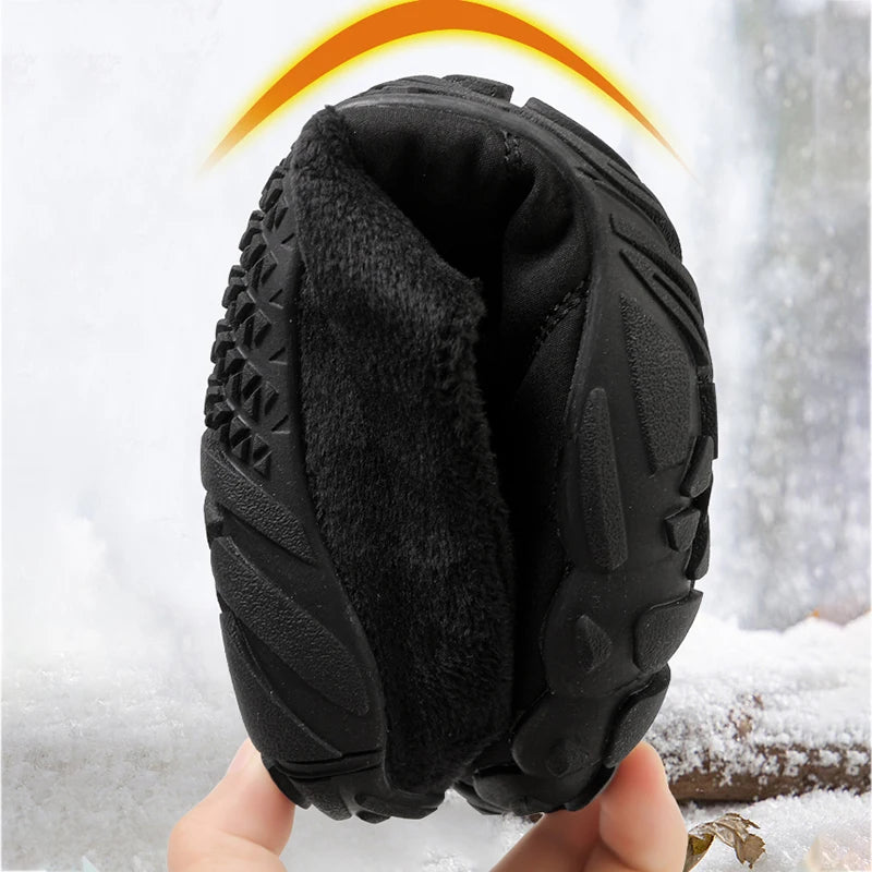 New Men Slippers Winter Warm Cotton Slipper Home Plush Shoes Couple Flats Soft Waterproof Lightweight Slides Non-Slip Shoes