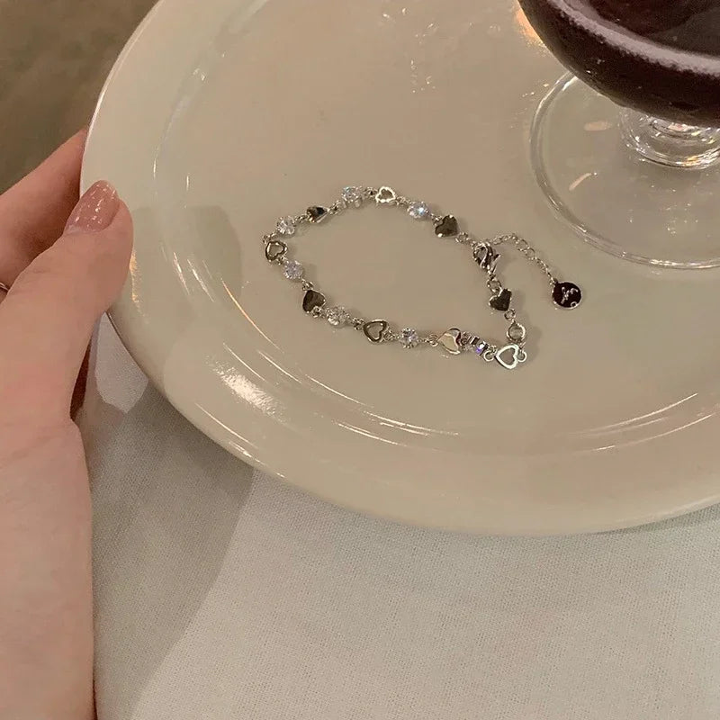 925 Sterling Silver Double Layer Pearl Bracelet for Women Girl Design Bead Korean Jewelry Dropshipping Charm Bracelet