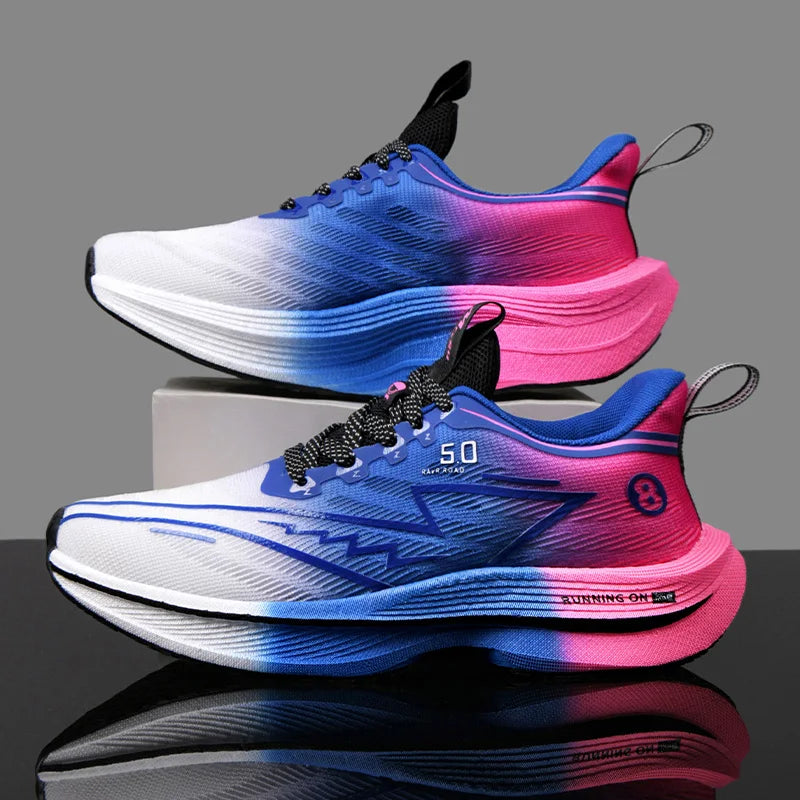 Summer New Men's Shoe Marathon Non-slip Cushion Sports Running Shoes Training Shoes Women Outdoor Soft Sole Mesh Couple Sneakers