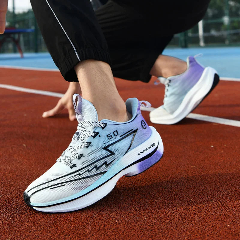 Summer New Men's Shoe Marathon Non-slip Cushion Sports Running Shoes Training Shoes Women Outdoor Soft Sole Mesh Couple Sneakers