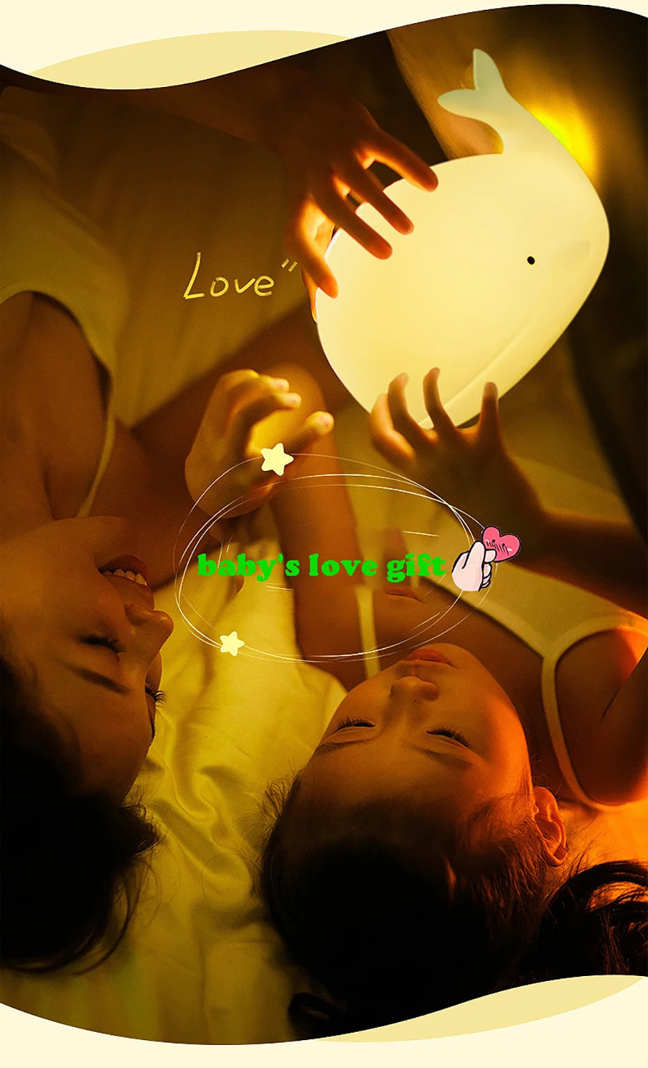 ALI BABAS LED Night Light Cute Whale Cartoon animals Silicone Lamp for Children Kid Touch Sensor