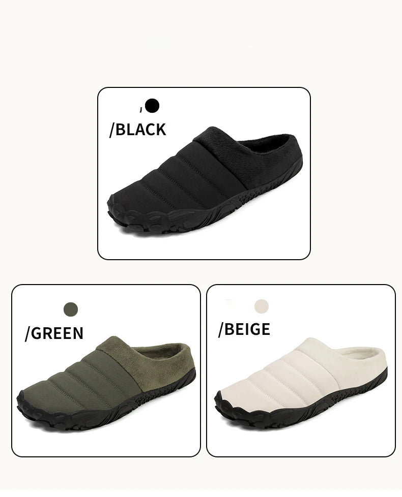 New Men Slippers Winter Warm Cotton Slipper Home Plush Shoes Couple Flats Soft Waterproof Lightweight Slides Non-Slip Shoes