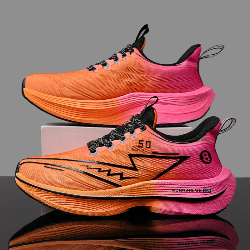 Summer New Men's Shoe Marathon Non-slip Cushion Sports Running Shoes Training Shoes Women Outdoor Soft Sole Mesh Couple Sneakers