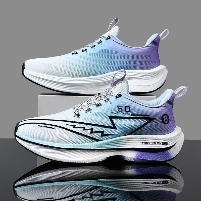 Summer New Men's Shoe Marathon Non-slip Cushion Sports Running Shoes Training Shoes Women Outdoor Soft Sole Mesh Couple Sneakers