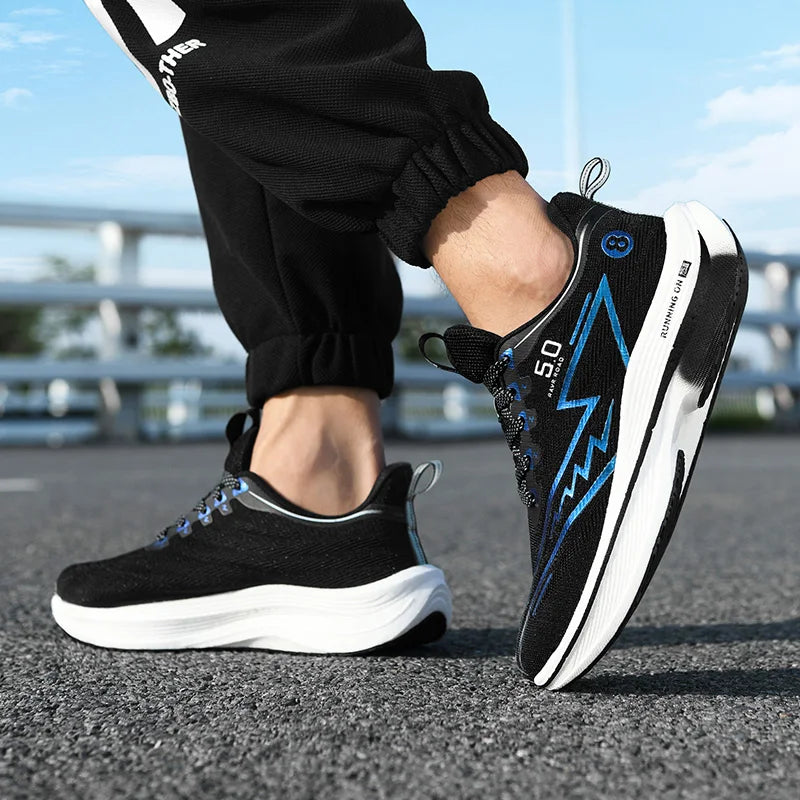 Summer New Men's Shoe Marathon Non-slip Cushion Sports Running Shoes Training Shoes Women Outdoor Soft Sole Mesh Couple Sneakers
