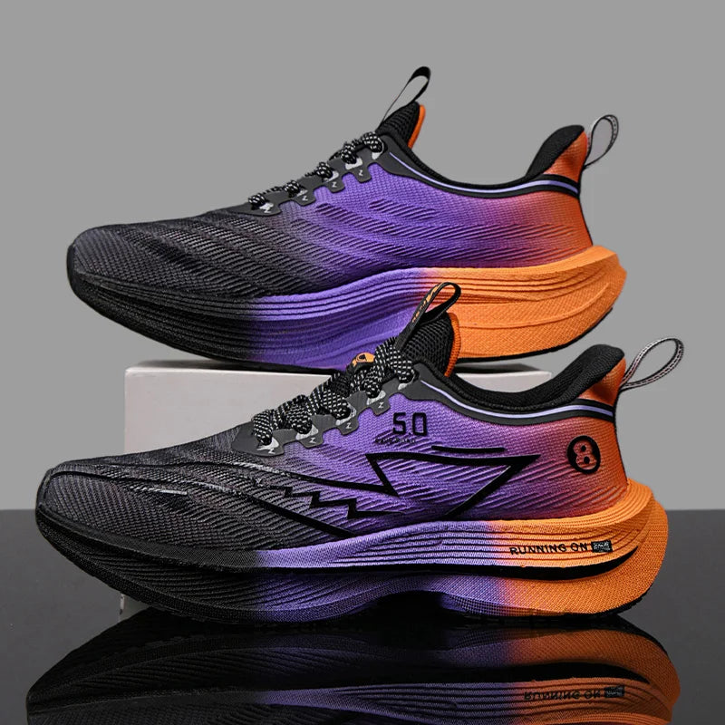 Summer New Men's Shoe Marathon Non-slip Cushion Sports Running Shoes Training Shoes Women Outdoor Soft Sole Mesh Couple Sneakers